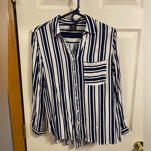 Blue Striped Long Sleeve Button Down